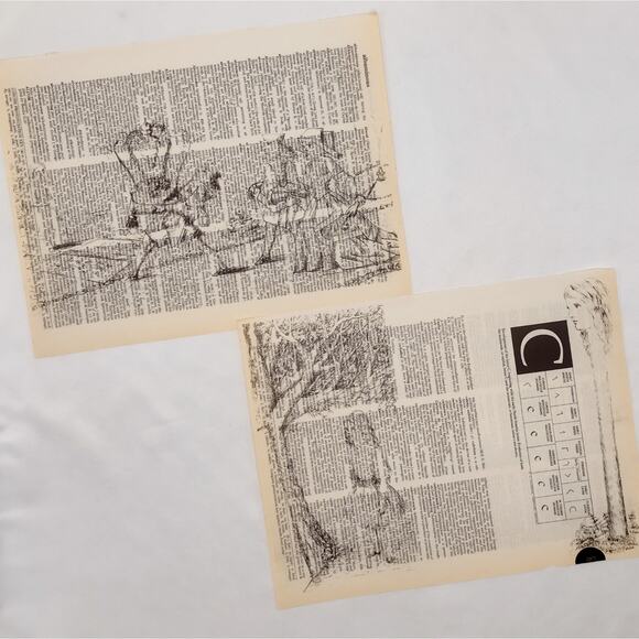 Alice in Wonderland Dictionary Prints 3, Black and White Alice Prints - Picture 6 of 6